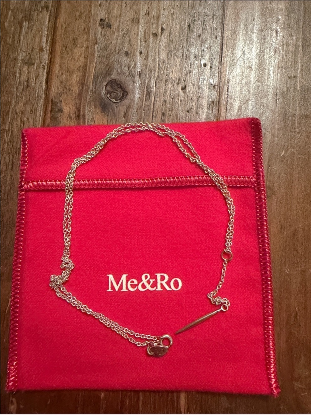 Me&Ro Sterling Silver Bar Pendant Necklace 20” length